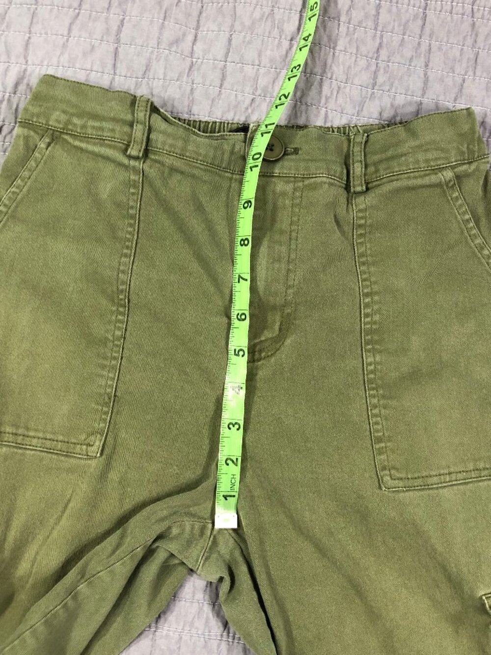 4/$15 Lepunuo Pants Women Medium Olive Green Cargo Utility Army Full Leg - Picture 10 of 16